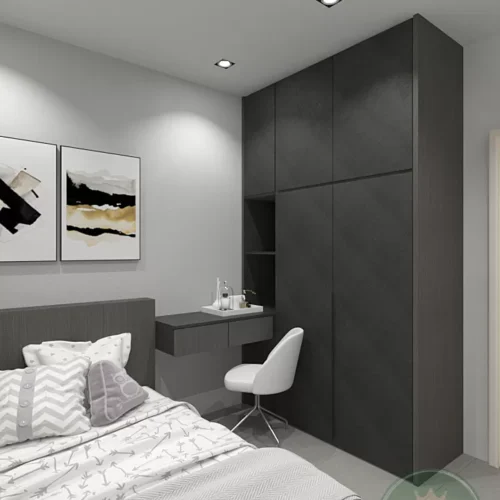 Custom Melamine Wardrobe with Desk