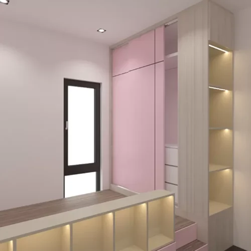 Custom Plywood Wardrobe and Display Cabinet