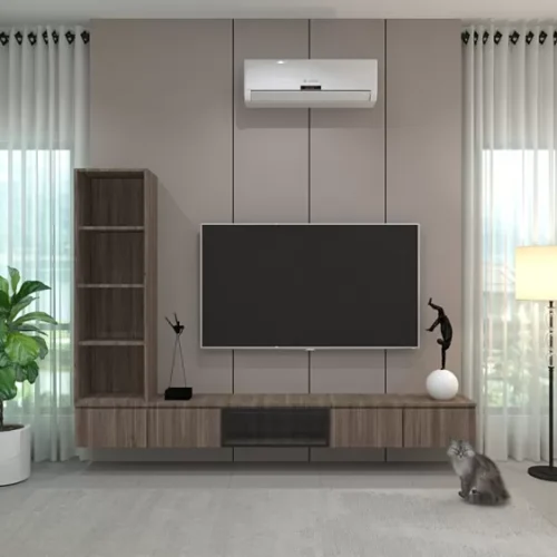 Customize Melamine Wall Mounted TV Cabinet with Multi-Layer Storage Cabinet