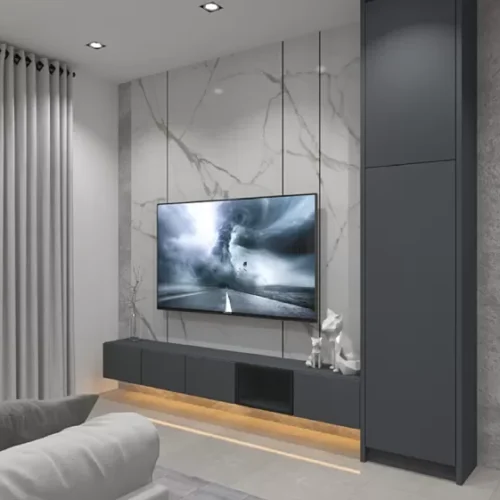 Customize Melamine Wall Mounted TV Cabinet with Storage Cabinet