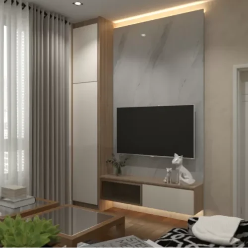 Customize Plywood TV Cabinet with Multi-Purpose Storage Cabinet