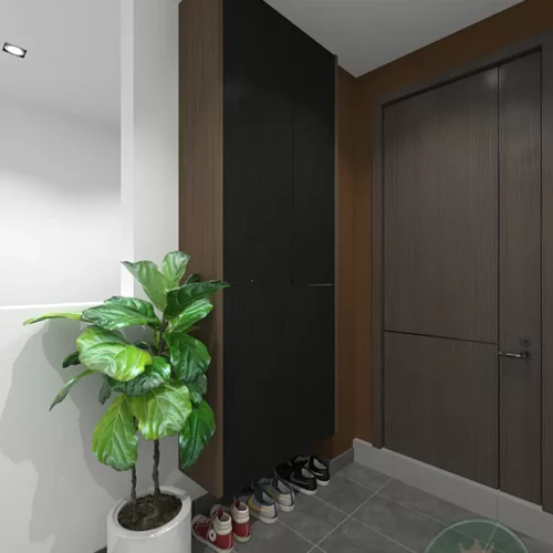 Customized Modern Plywood Tall Shoe Storage Cabinet 2