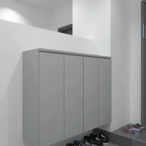 Customized Simple Melamine 4 Doors Shoes Cabinet