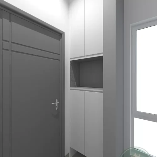 Customized Simple Melamine Tall 4 Doors Shoe Storage Cabinet