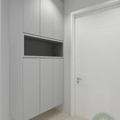 Customized Simple Melamine Tall 6 Doors Shoe Storage Cabinet