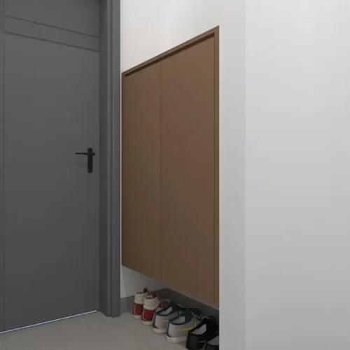 Customized Simple Plywood 3 Doors Shoe Cabinet